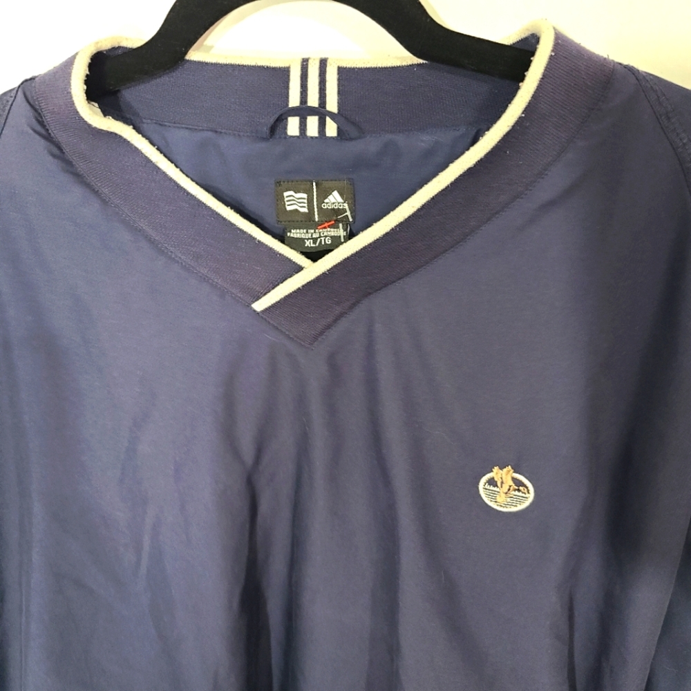 Adidas‎ ClimaShell Wind Men's Navy Blue V Neck Pullover Golf Jacket Size XL